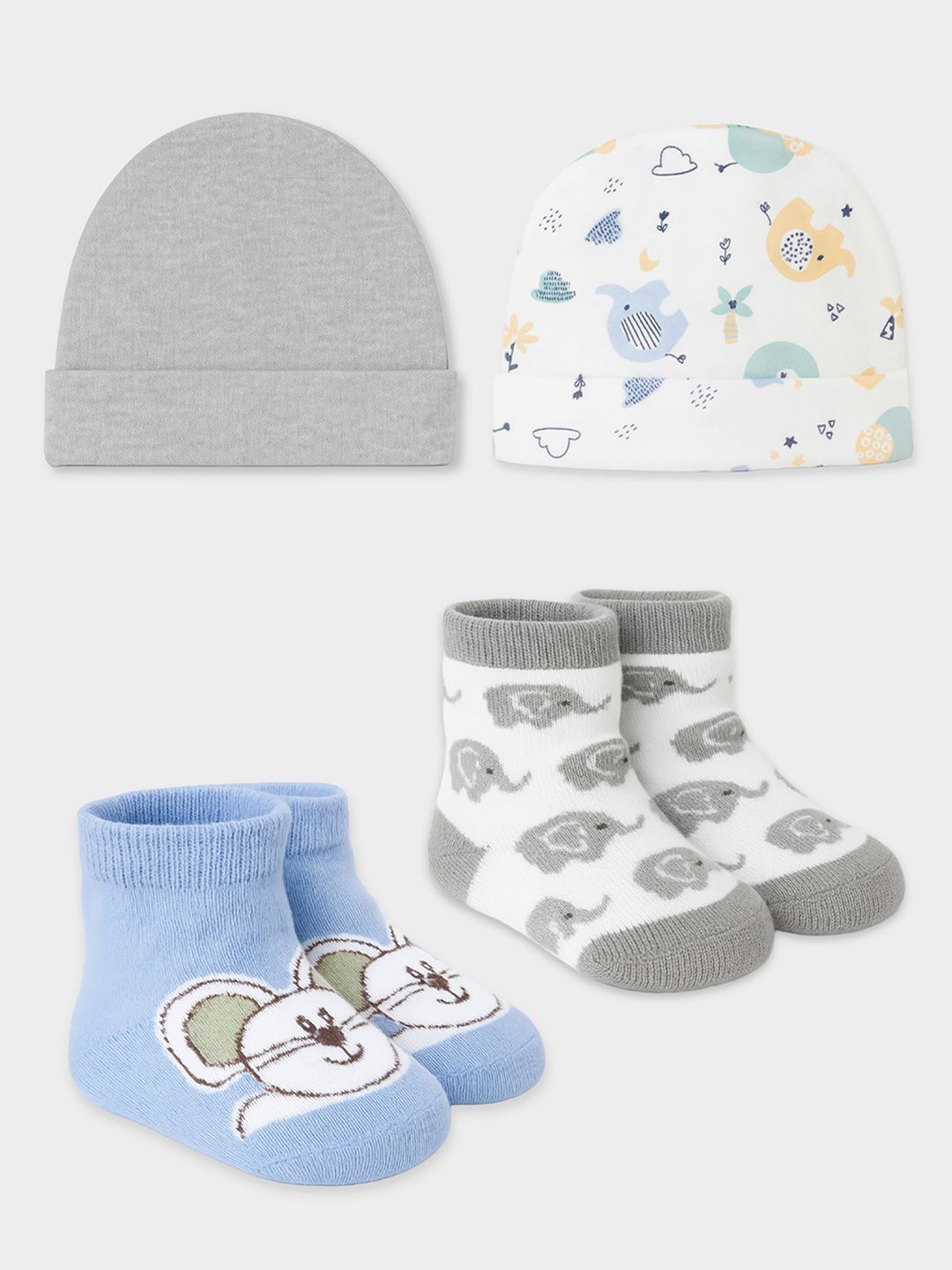 MiArcus Infants Kids Pack Of 2 Printed Beanie Caps-picture-28