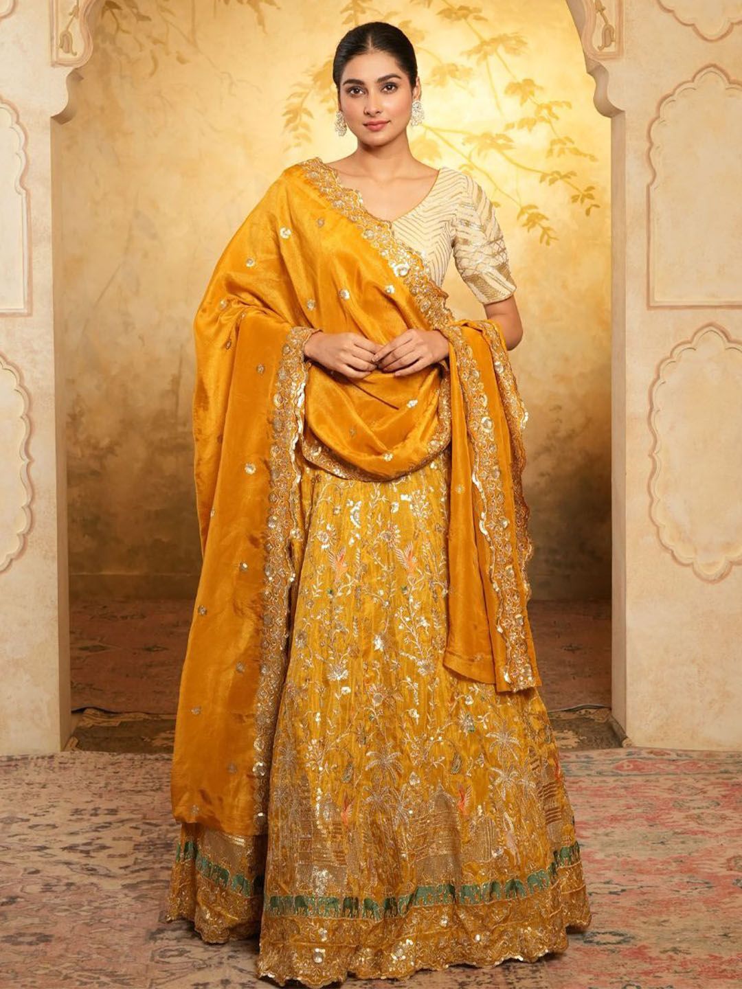 Uttaraa Embellished Sequinned Ready to Wear Lehenga & Blouse With Dupatta-image-25