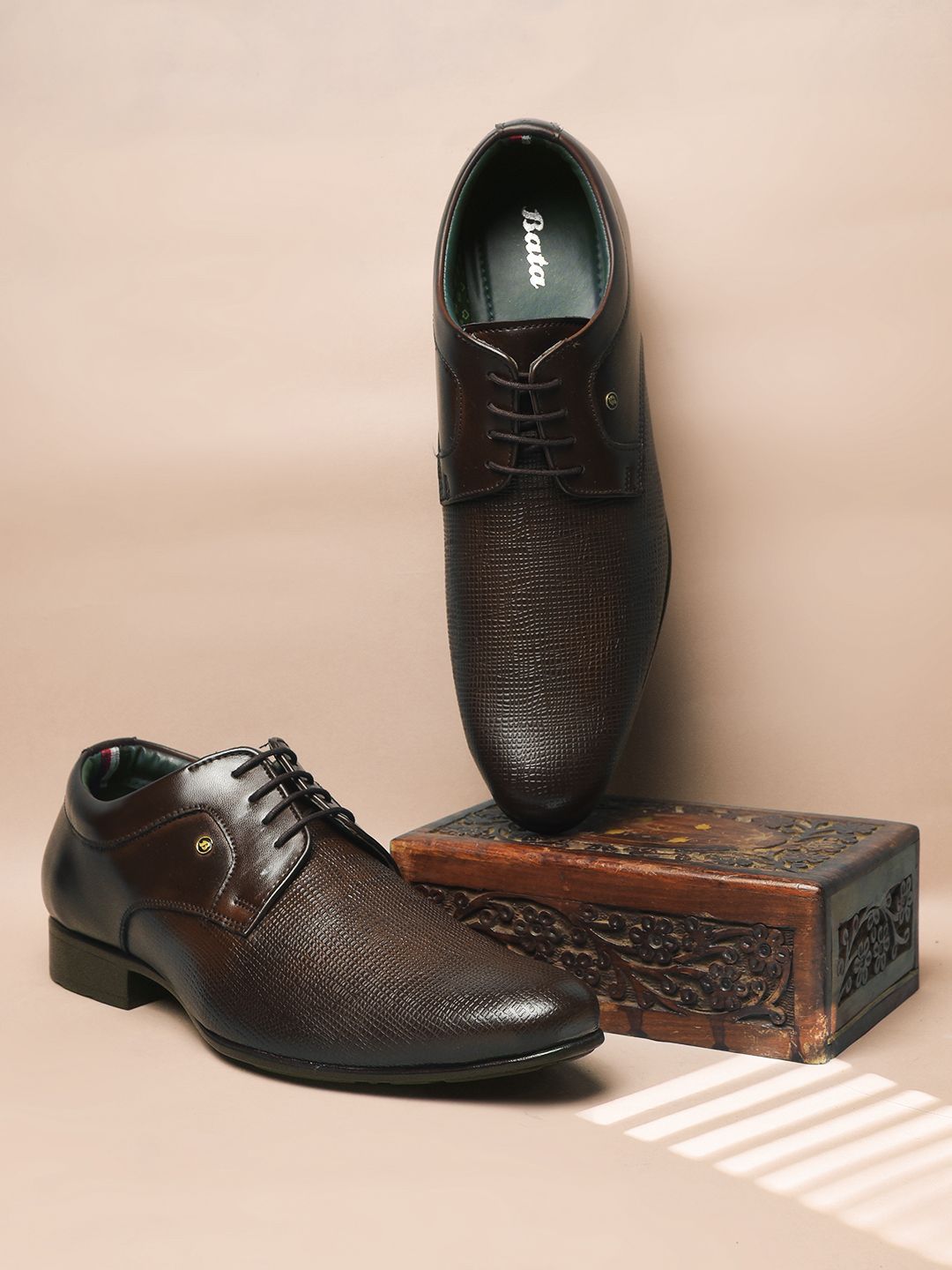 Bata Men Textured Lace-Ups Formal Derbys-picture-46