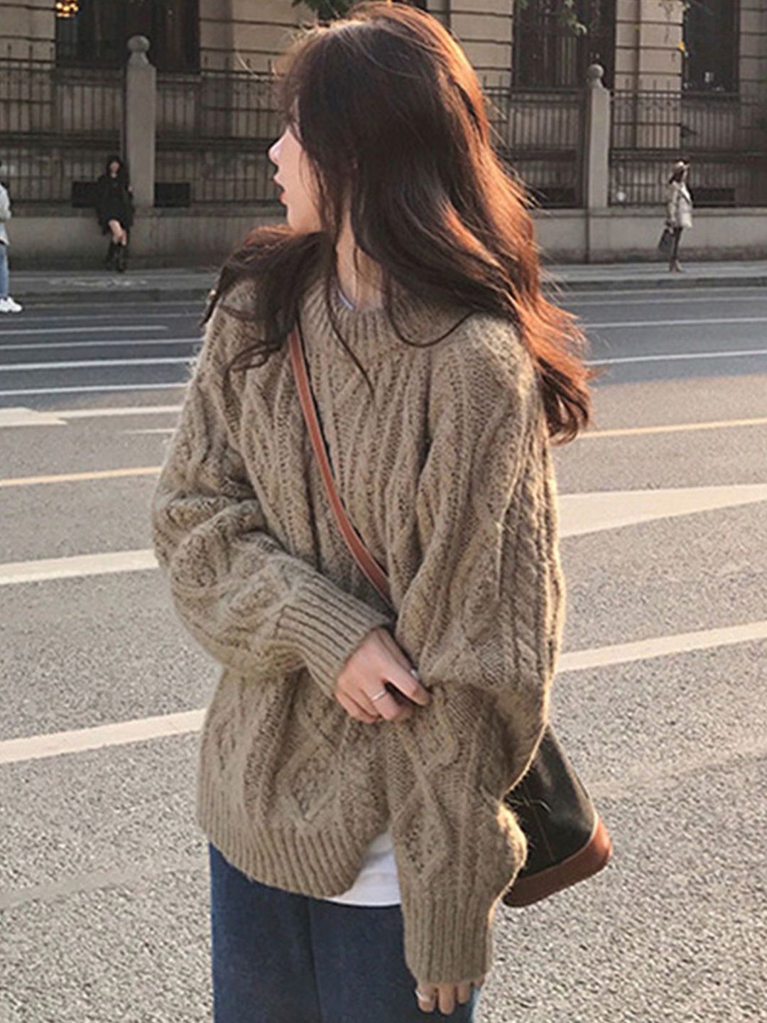 bebe Women Self Design Cable Knit Pullover Sweater-picture-17