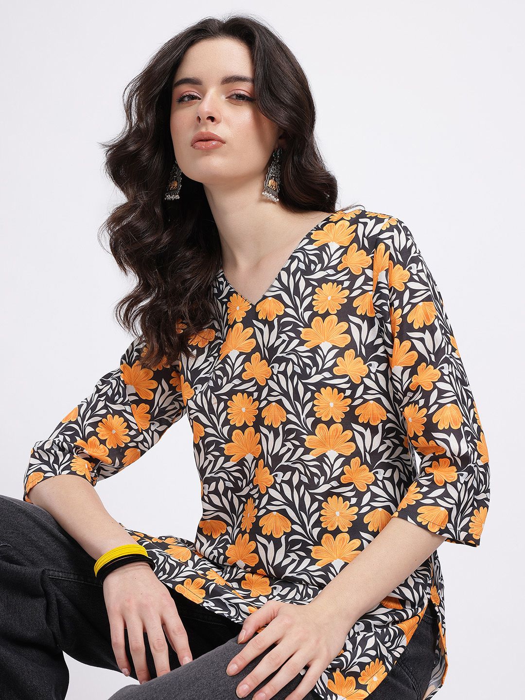 Anouk Rustic Floral Print Kurti-picture-43