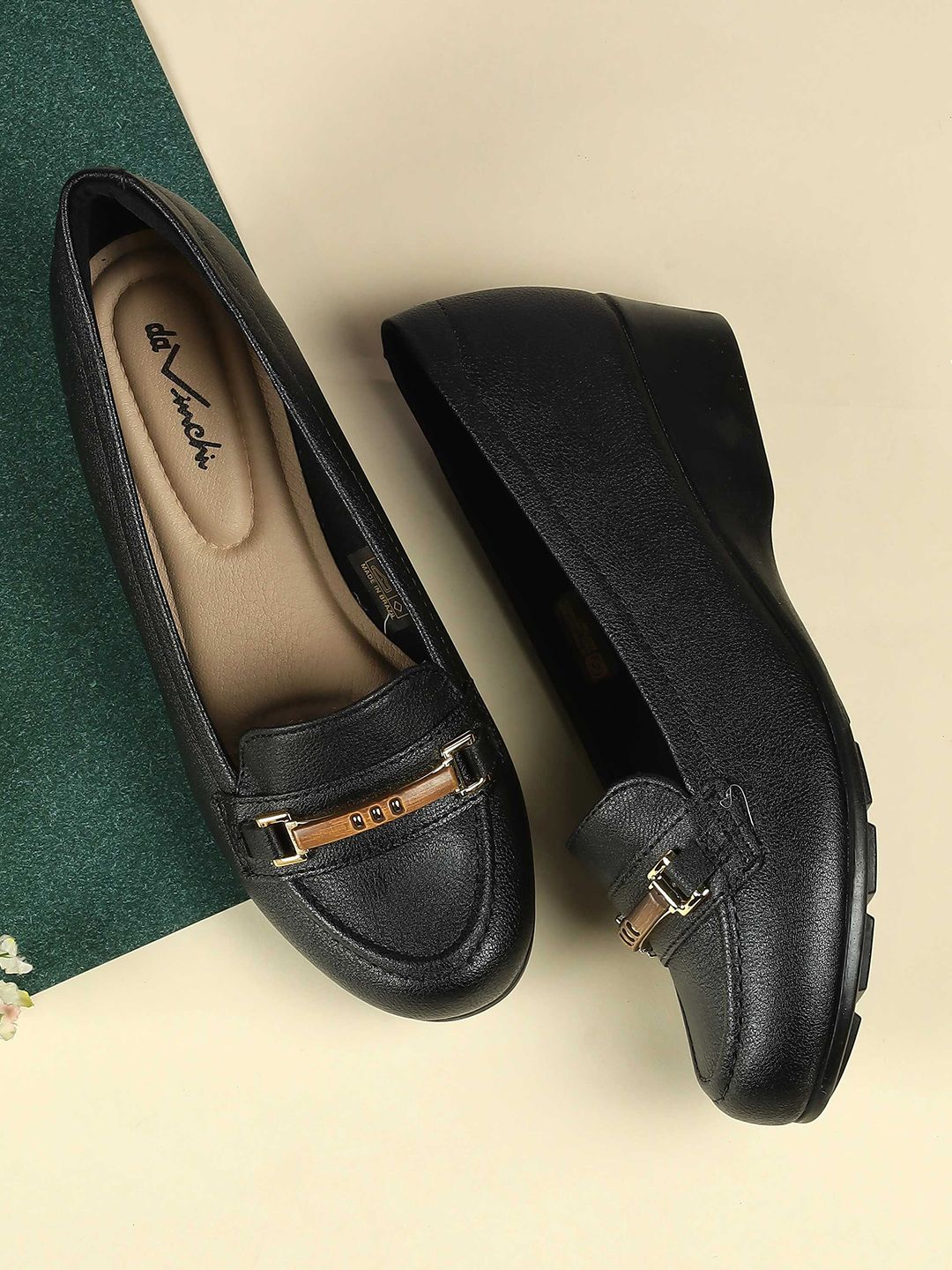 Metro Women Round Toe Wedge Heels Pumps-image-29