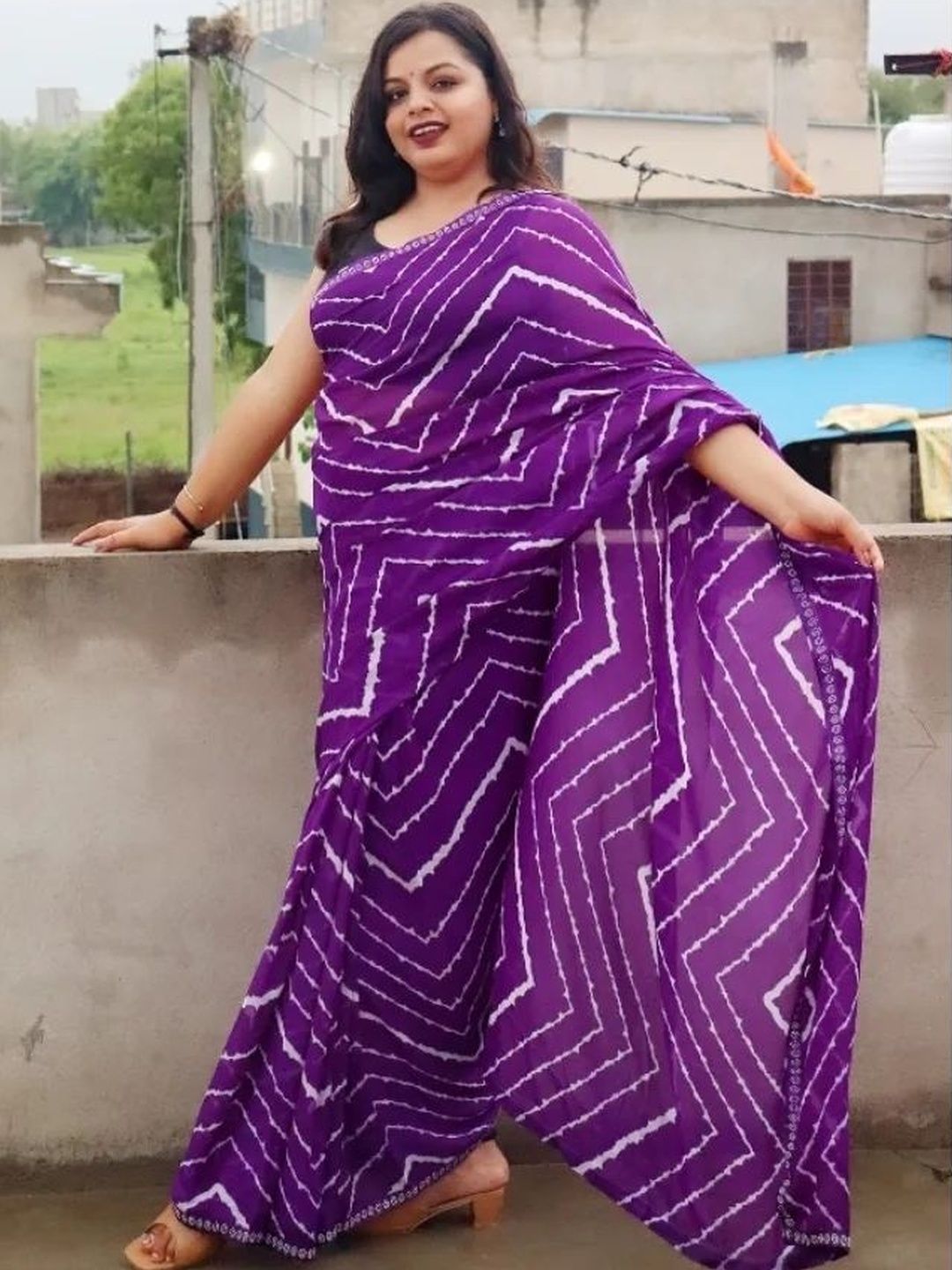 Moda Rapido Leheriya Poly Georgette Designer Saree-picture-37