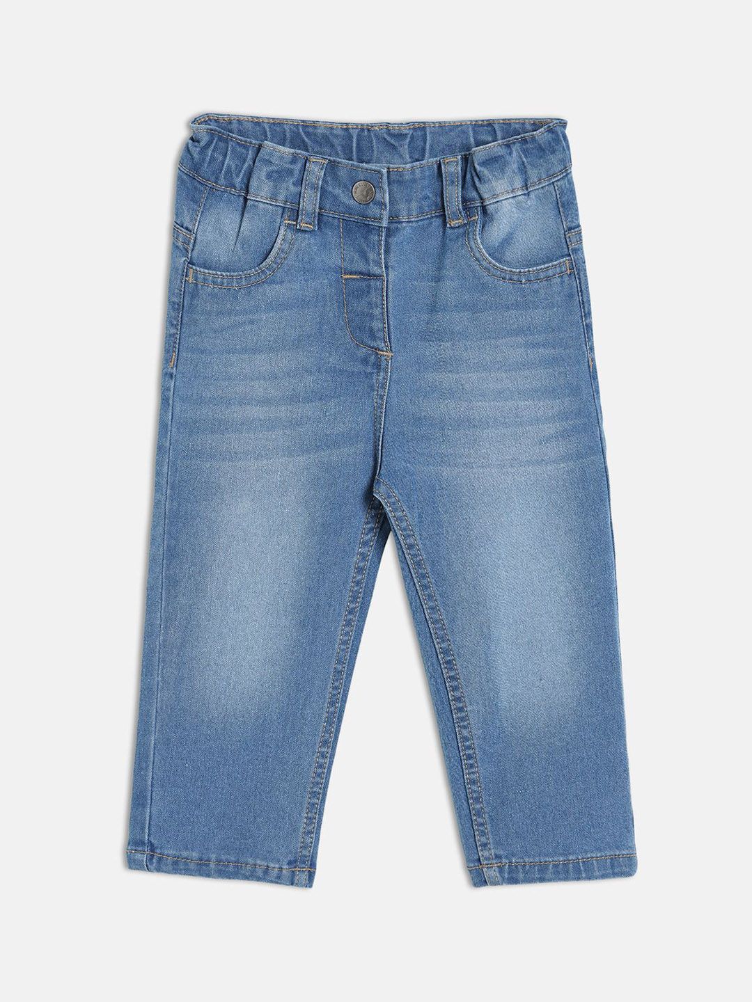 MINI KLUB Girls Regular Fit Floral Embroidered Mid-Rise Heavy Fade Stretchable Jeans-picture-16