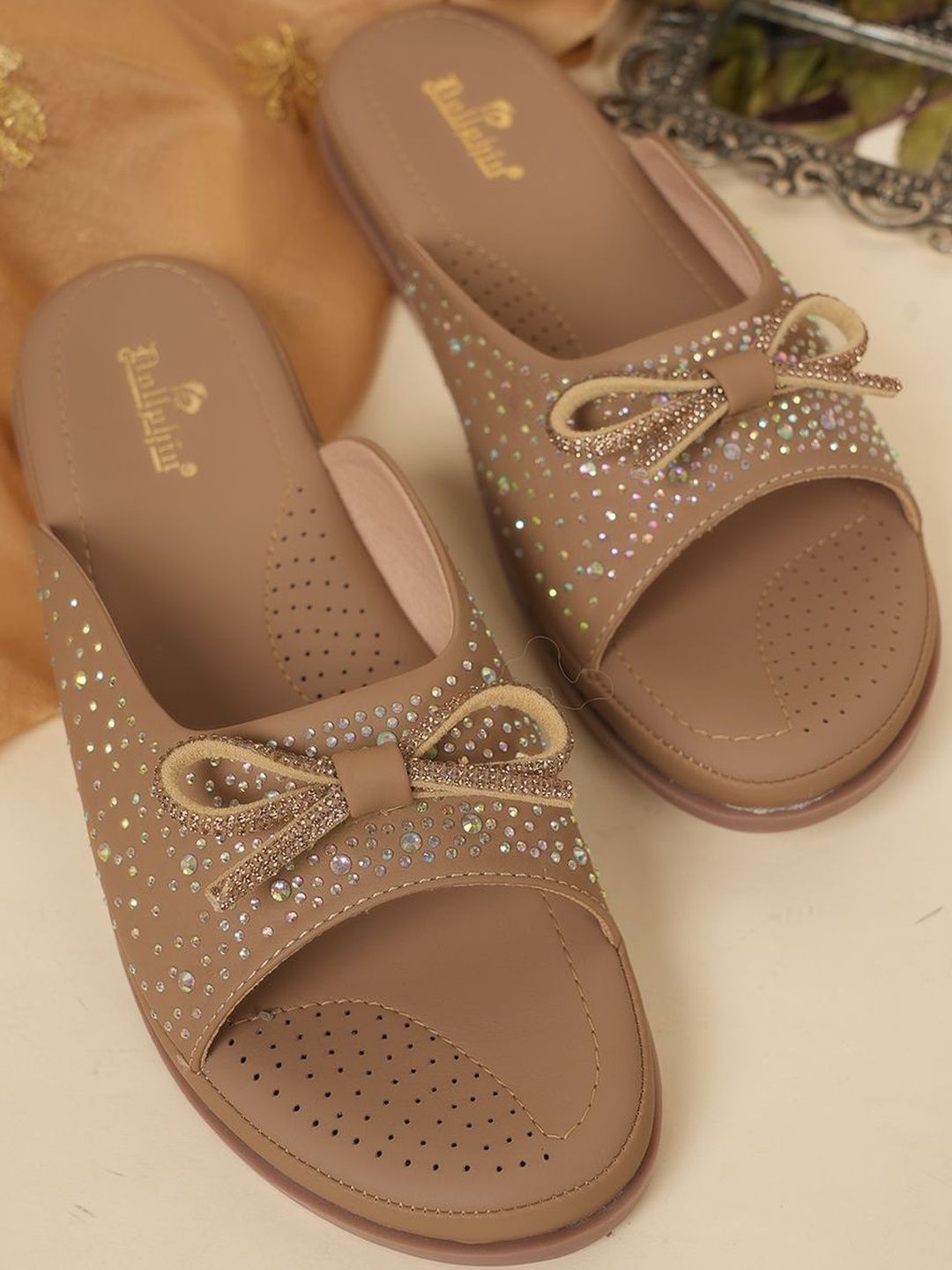 Dollphin Women Textured Open Toe Flats with Bows-image-35