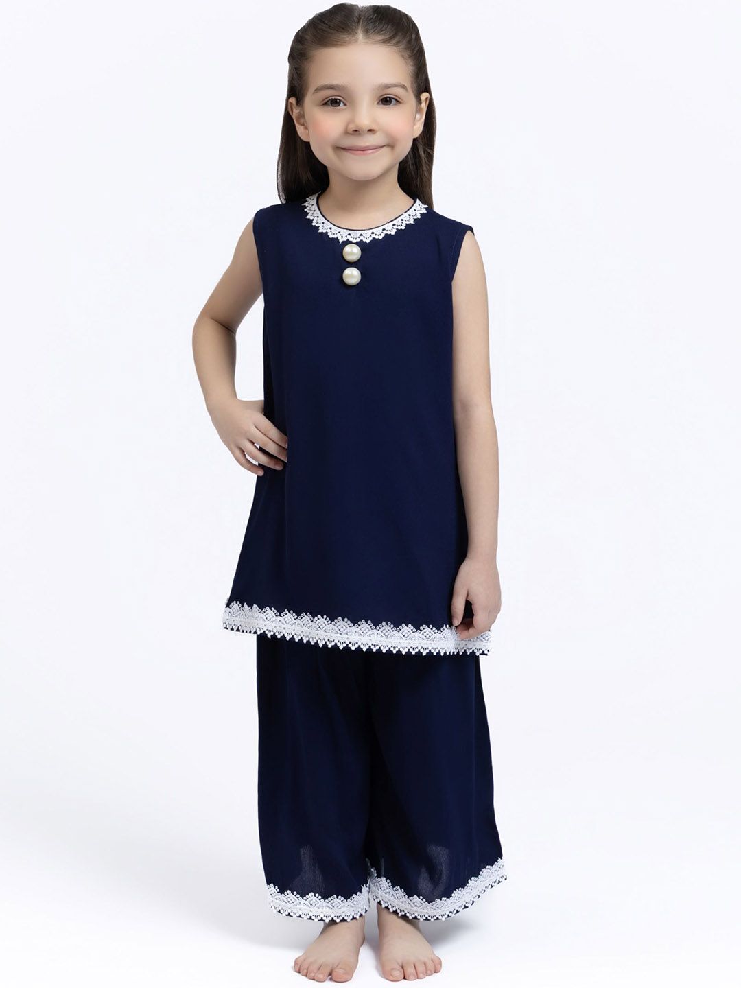 Sangria Girls Pure Cotton Kurta With Sharara-picture-39