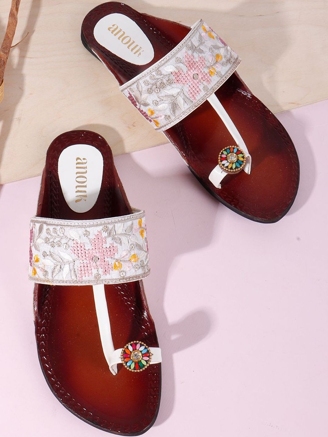 Anouk Women Synthetic Leather One Toe Flats-image-42