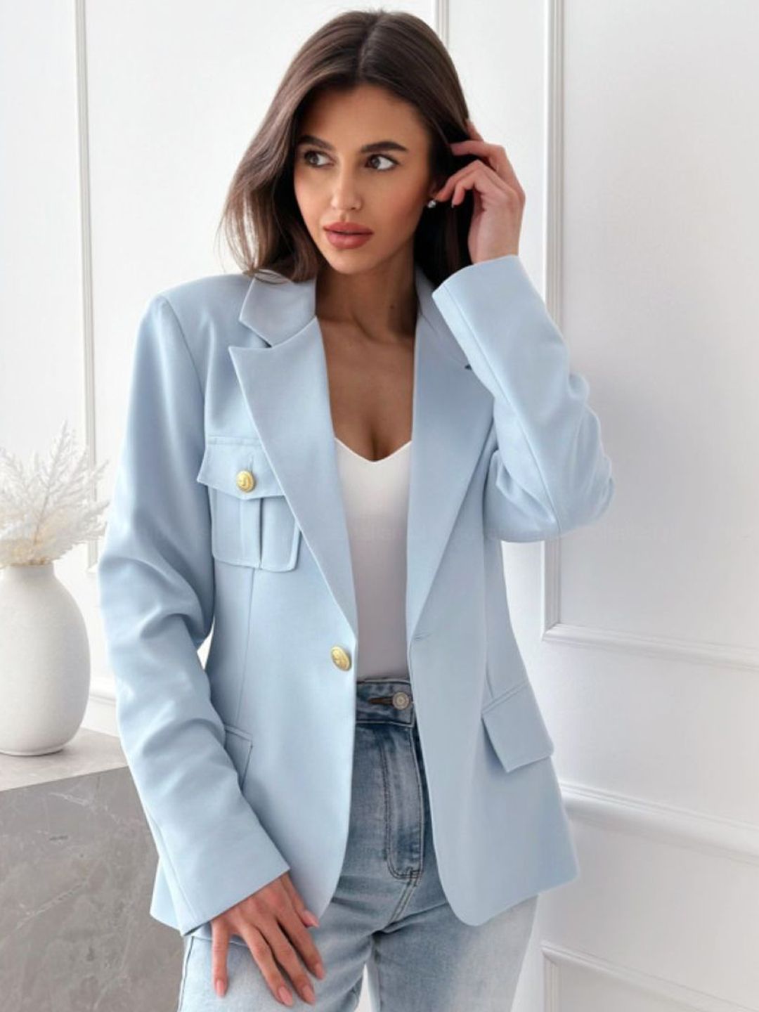 StyleCast Women Slim Fit Single Breasted Long Sleeves Blazer-image-31