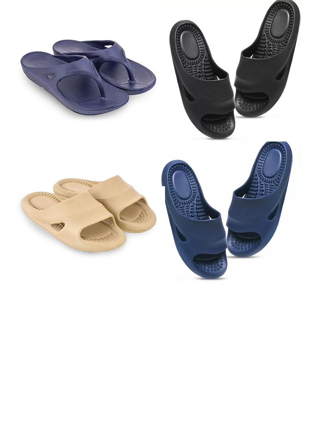 Feel alive Men Set of 4 Textured Thong Flip-Flops-picture-10
