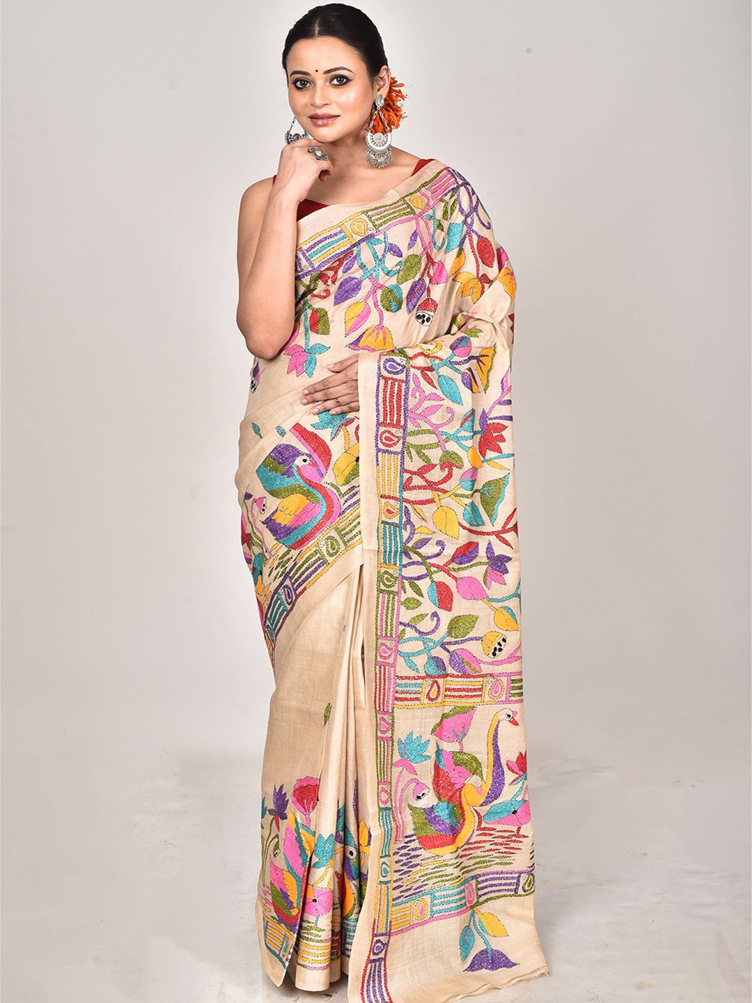 RAM SHYAM collection Ethnic Motifs Embroidered Saree-picture-45