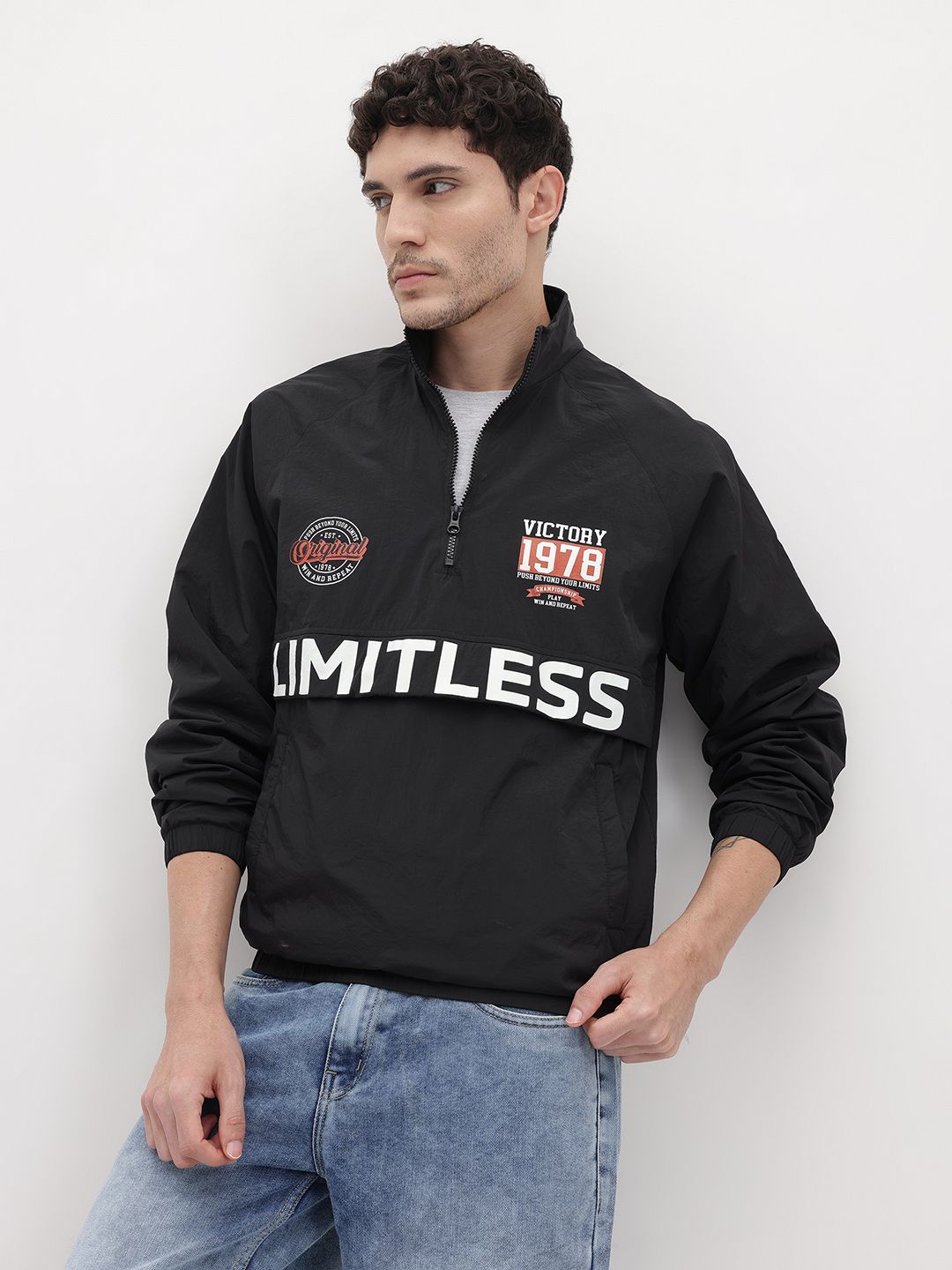 The Roadster Life Co. Printed Mock Collar Paneled Tailored Jacket-image-20