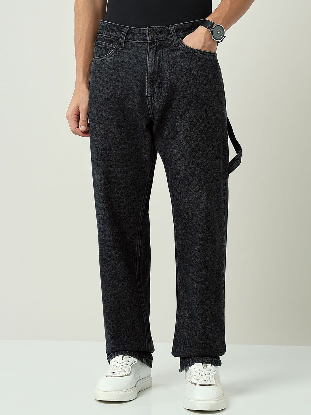 AD By Arvind Men Mid-Rise Baggy Fit Cotton Jeans-picture-15