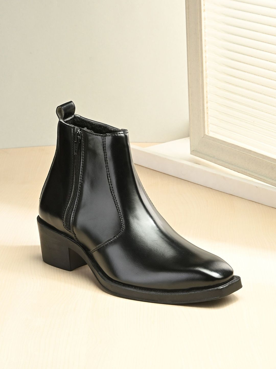AfroJack Men Block-Heeled Casual Chelsea Boots