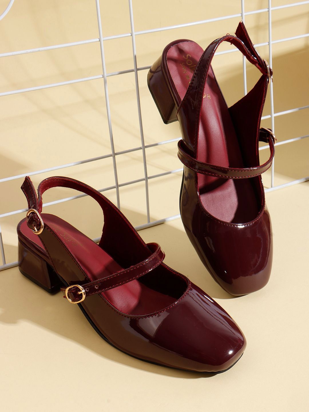 Sole Saga Women Block Mary Janes with Buckles