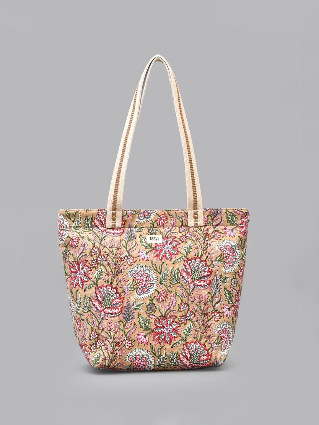 Taavi Women Floral Hand Block Printed Tote Bag-picture-31