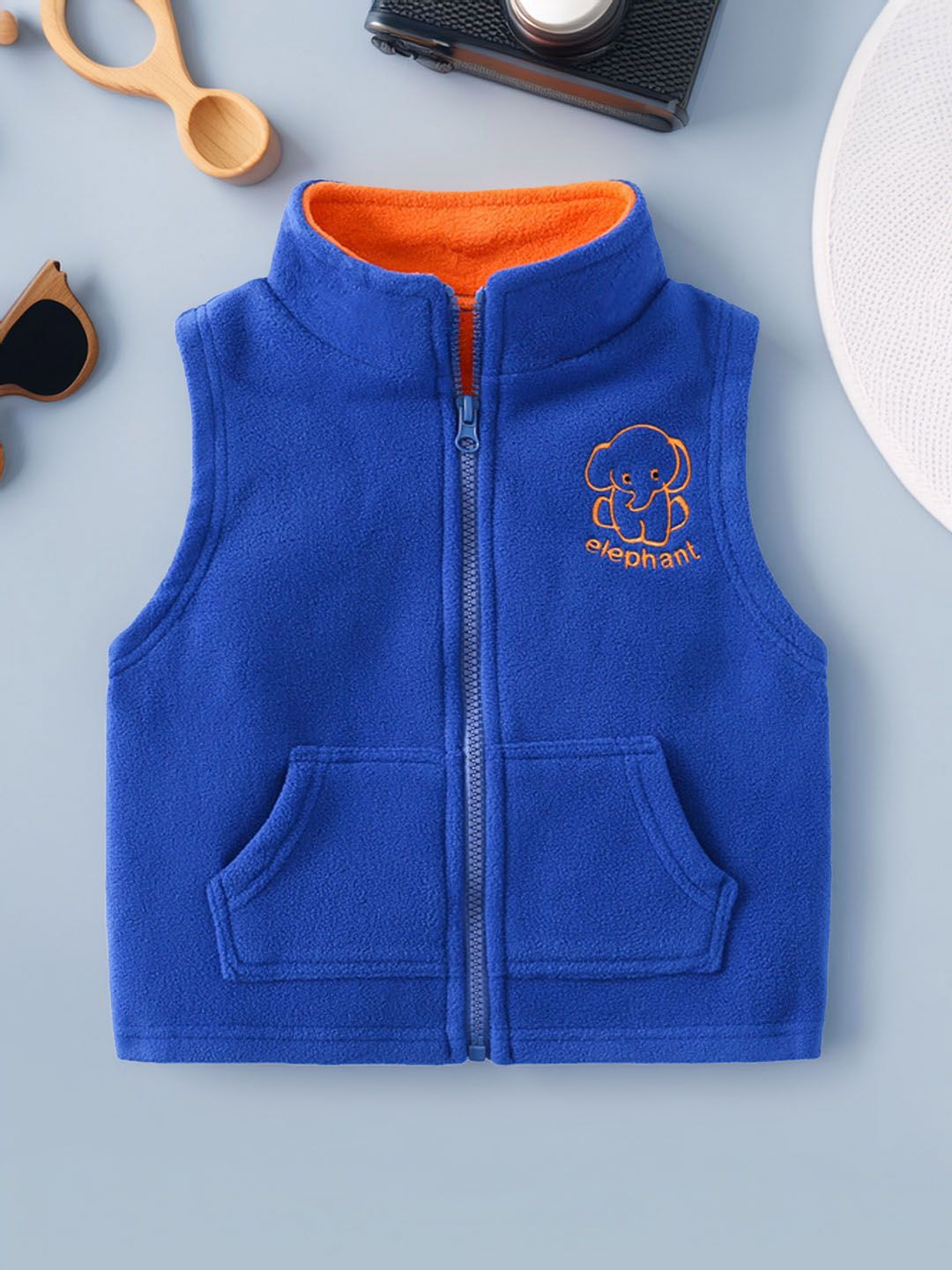 Xsole Boys Stand Collar Solid Gilet Jacket-picture-23