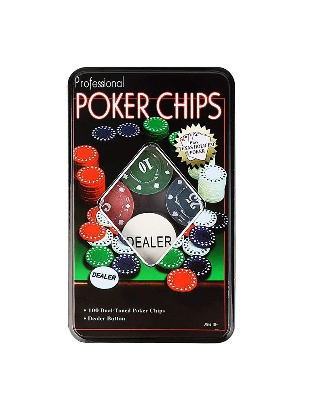 Go Hooked 100 Dual-Toned Chips & Dealer Button Poker Chips Set-image-31