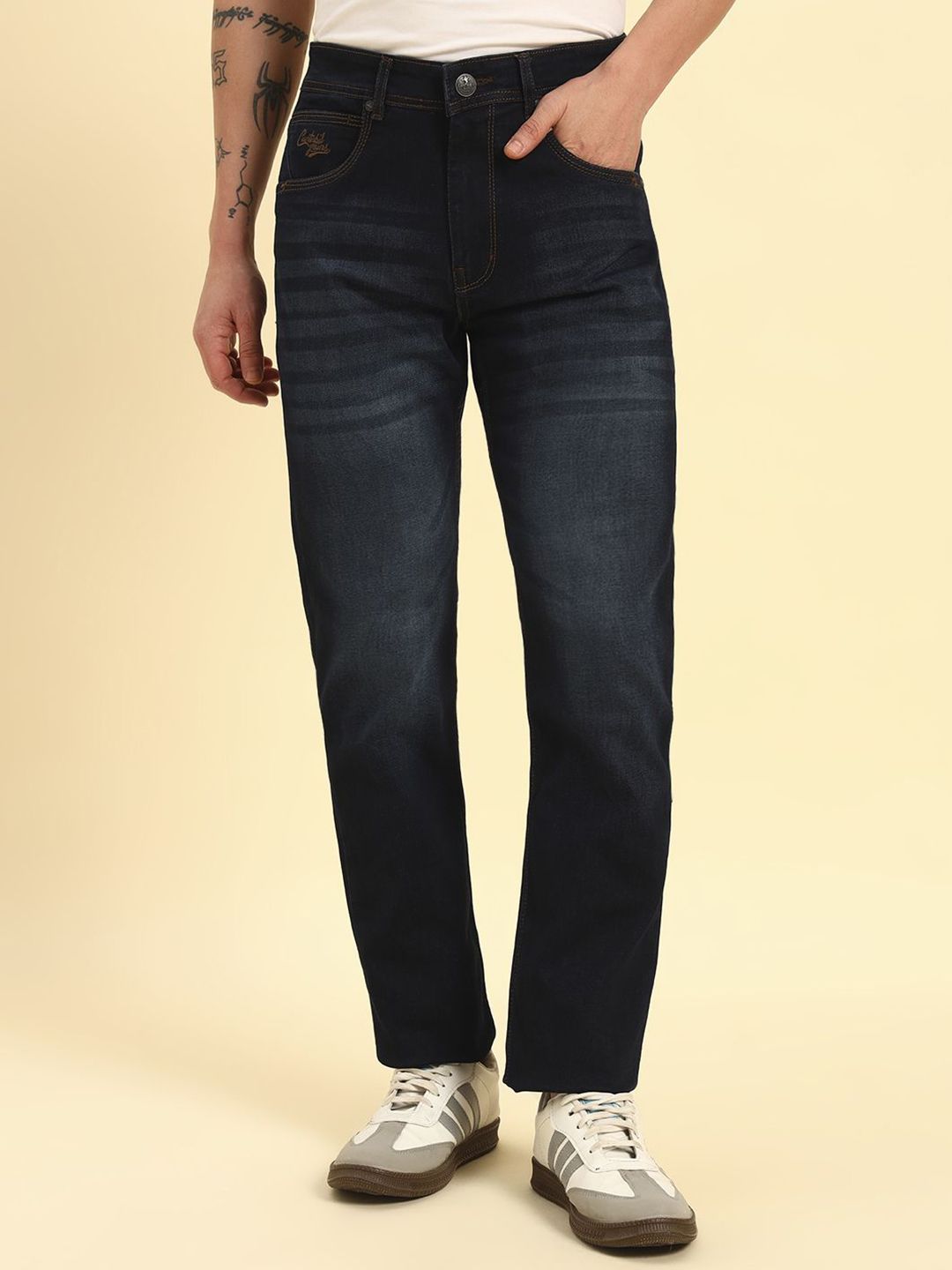 Cantabil Men Comfort Regular Fit Mid-Rise Light Fade Stretchable Jeans-picture-21