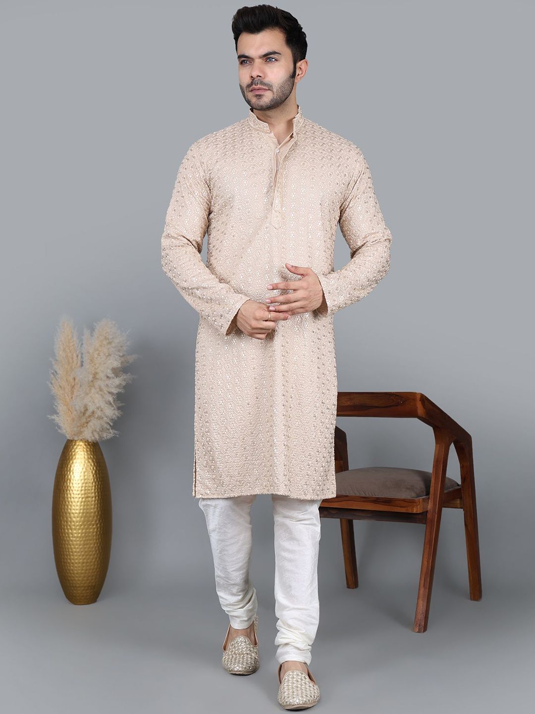 MAG Men Cotton Chikankari Kurta with Churidar-picture-33