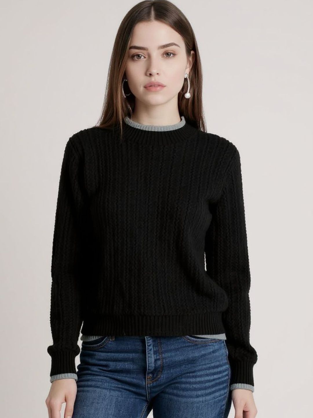 bebe Women Round Neck Long Sleeves Sweaters-picture-18