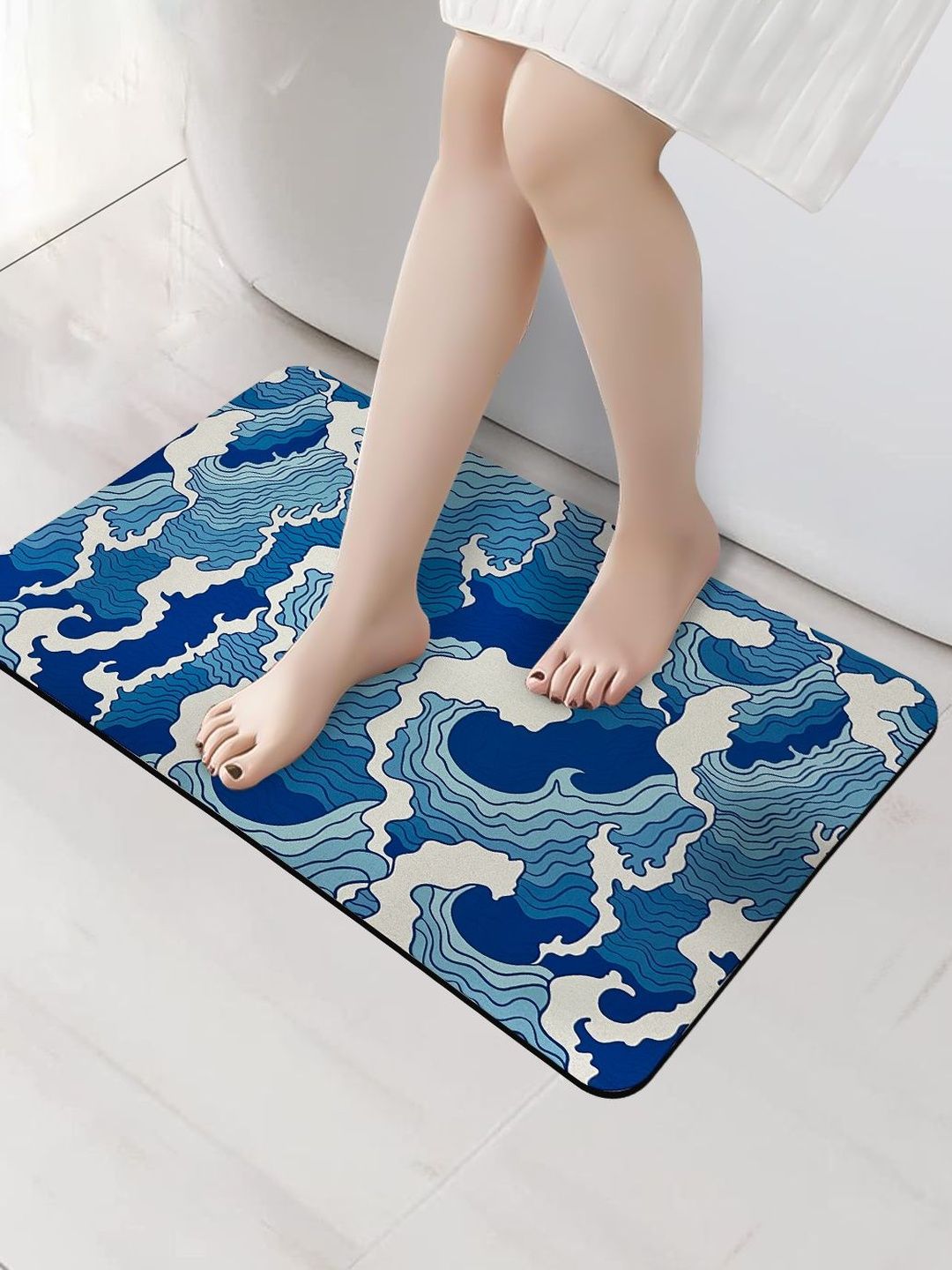 Sittella 40x60cm 3D Sea Waves Print Anti-Skid Bathroom Mat-image-38