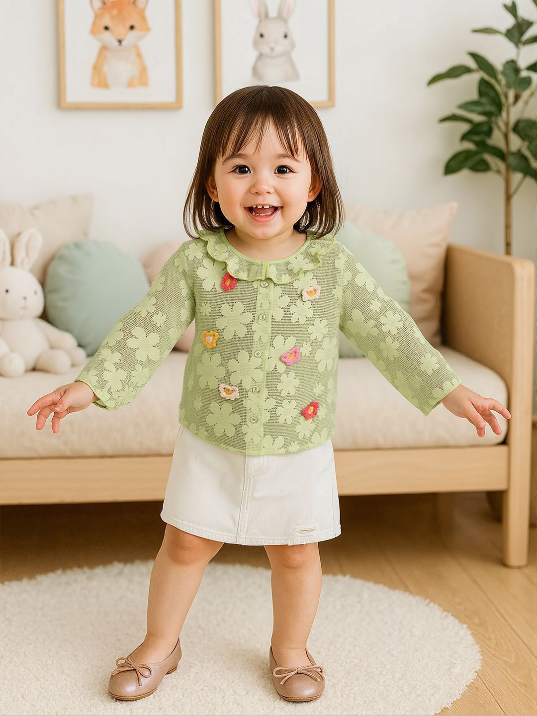 MINI KLUB Girls Floral Embroidered Long Sleeve Top-picture-31