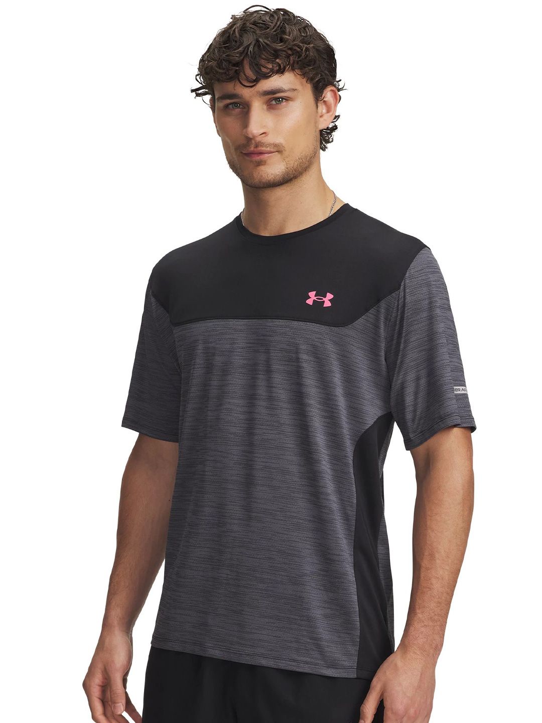 UNDER ARMOUR Men Tech Utility Colourblocked Relaxed Fit Short Sleeve T-Shirt-picture-40