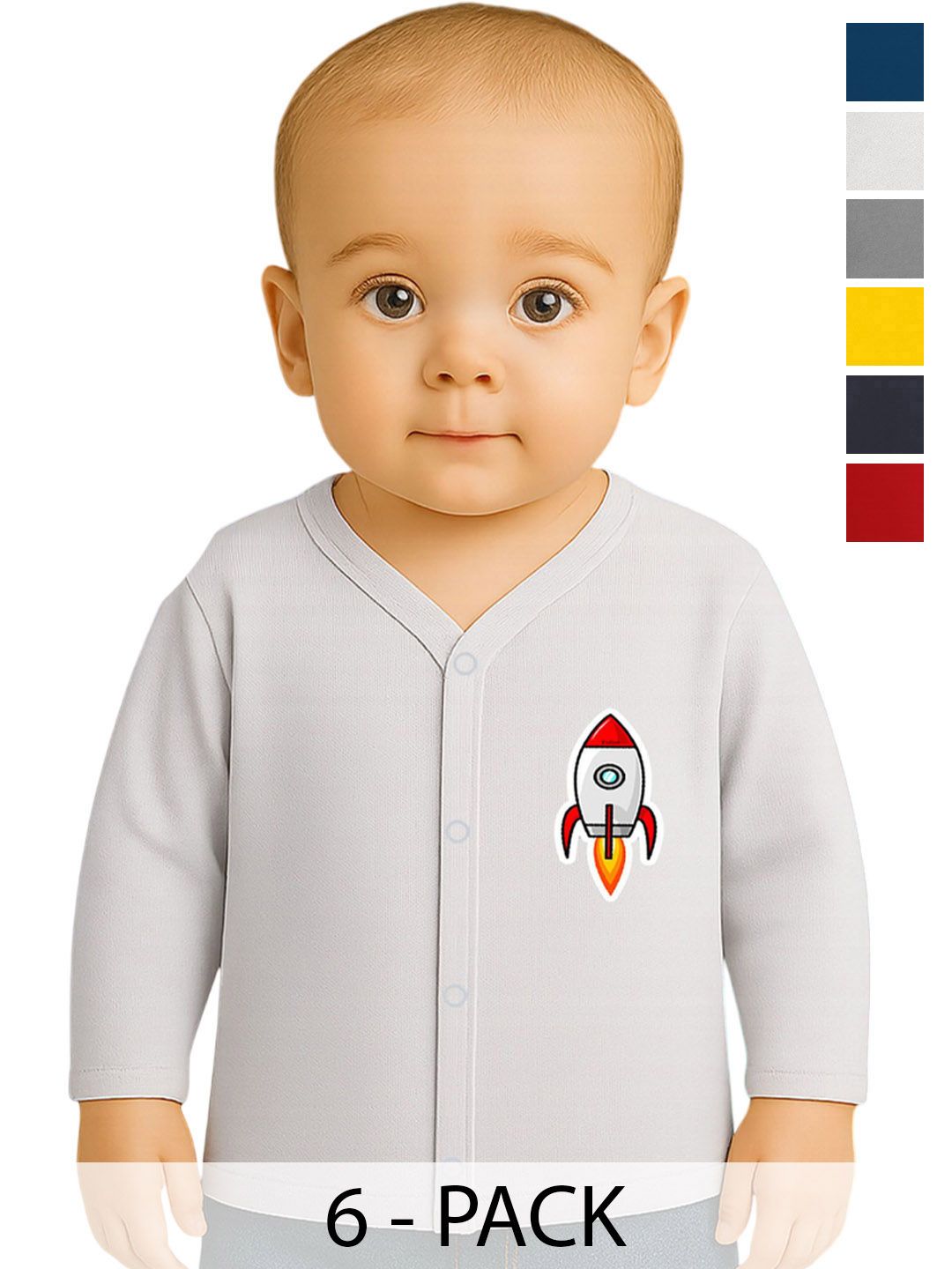 KidBee Infants Pack Of 6 Printed Pure Cotton Breathable Jhablas-picture-28