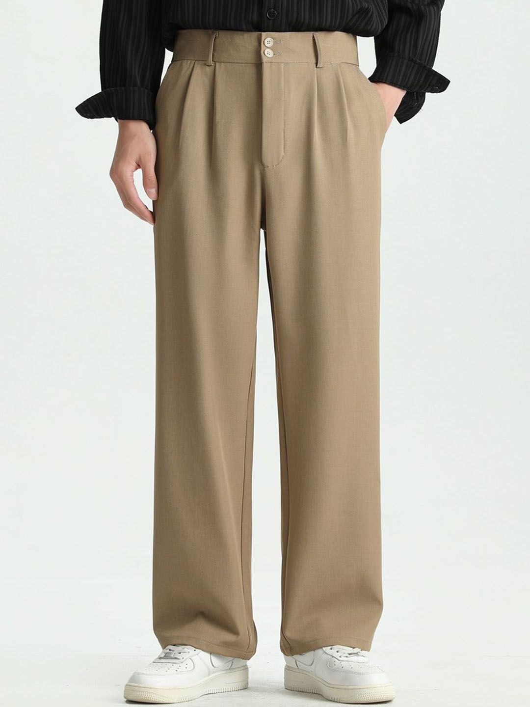 StyleCast x Revolte Men Regular Fit Mid-Rise Pleated Parallel Trousers-picture-36