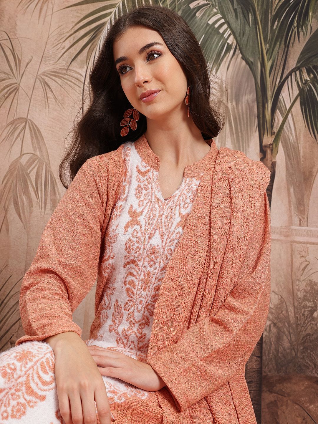 Sangria Ethnic Motifs Woven Design Straight Winter Kurta with Trousers & Dupatta-picture-35