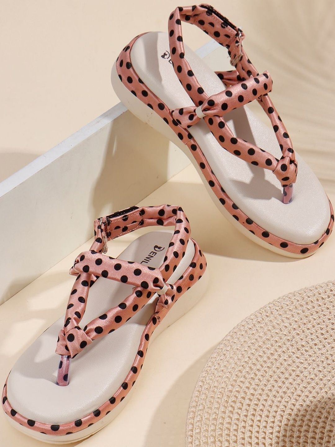 Denill Women Peach Platform Sandals-picture-32