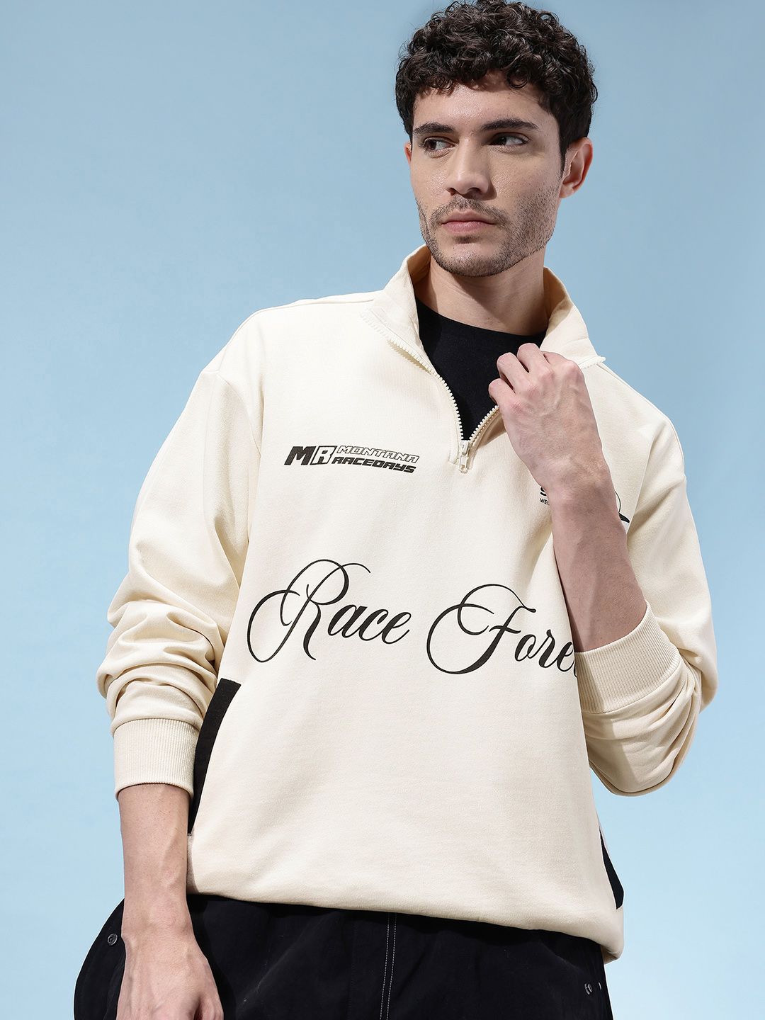 glitchez Printed Mock Collar Sweatshirt-picture-24