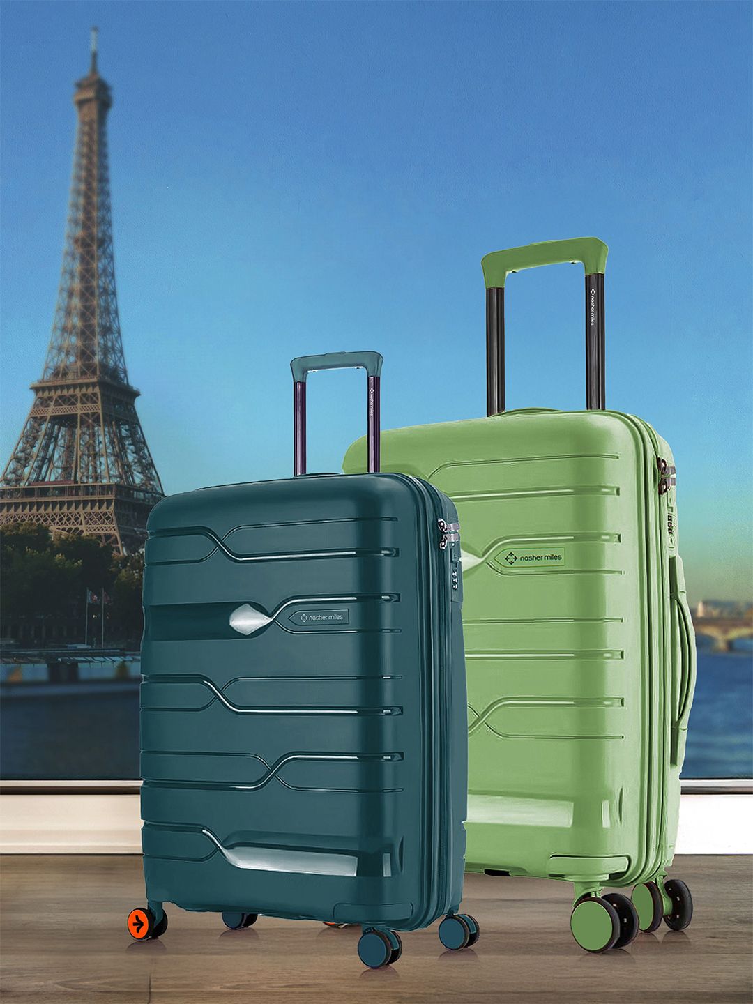 Nasher Miles Set of 2 Paris Hard-Sided Polypropylene Luggage Trolley Bags-picture-46