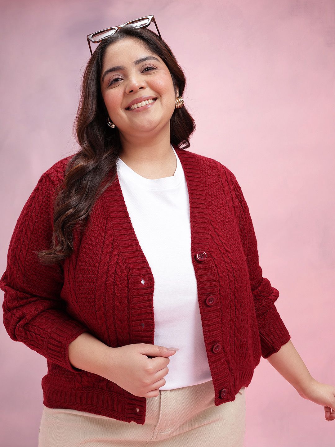DressBerry Curve Plus Size Cable Knit Cardigan-picture-14