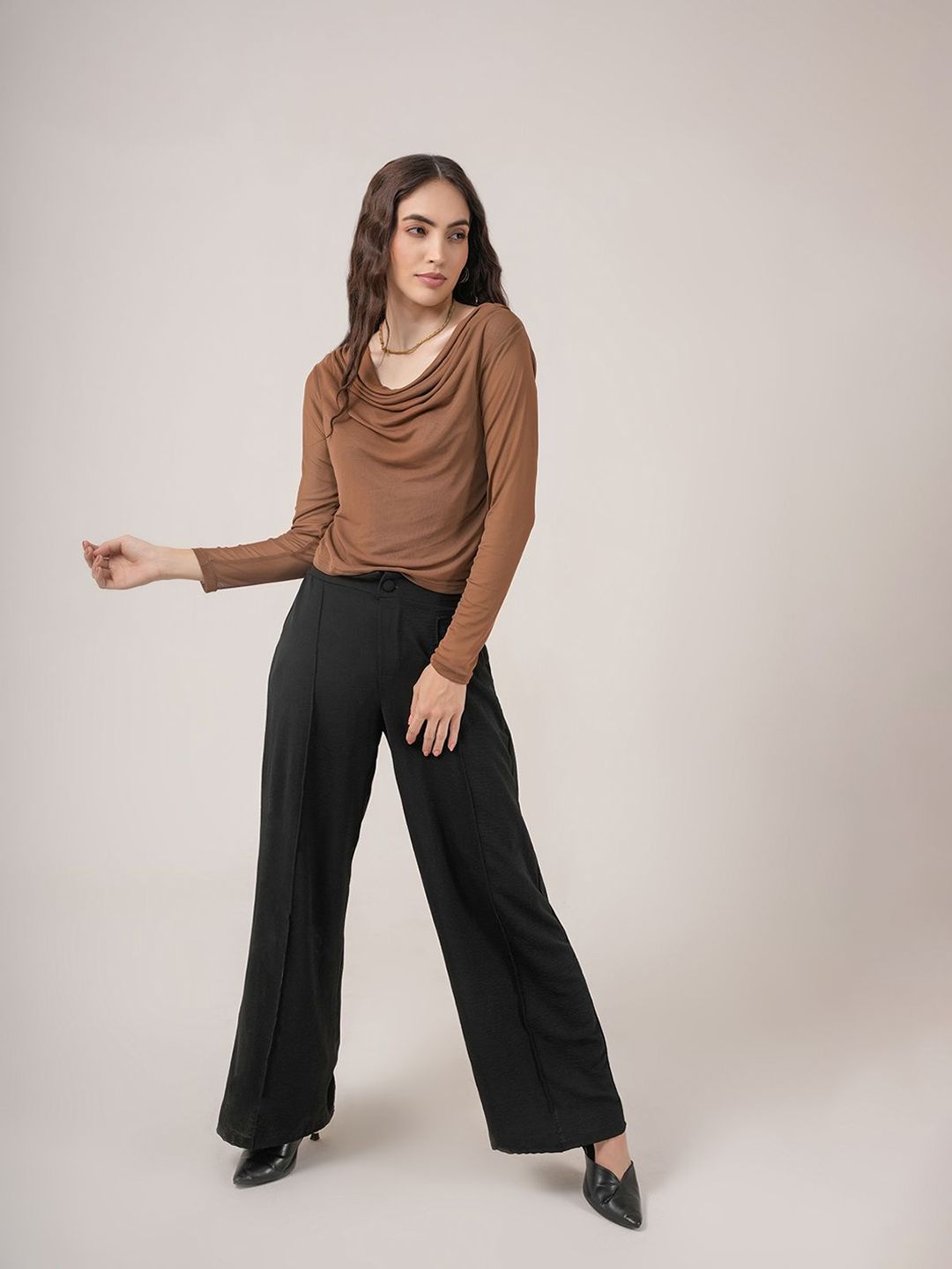 Cowl Neck Crop Top view 3