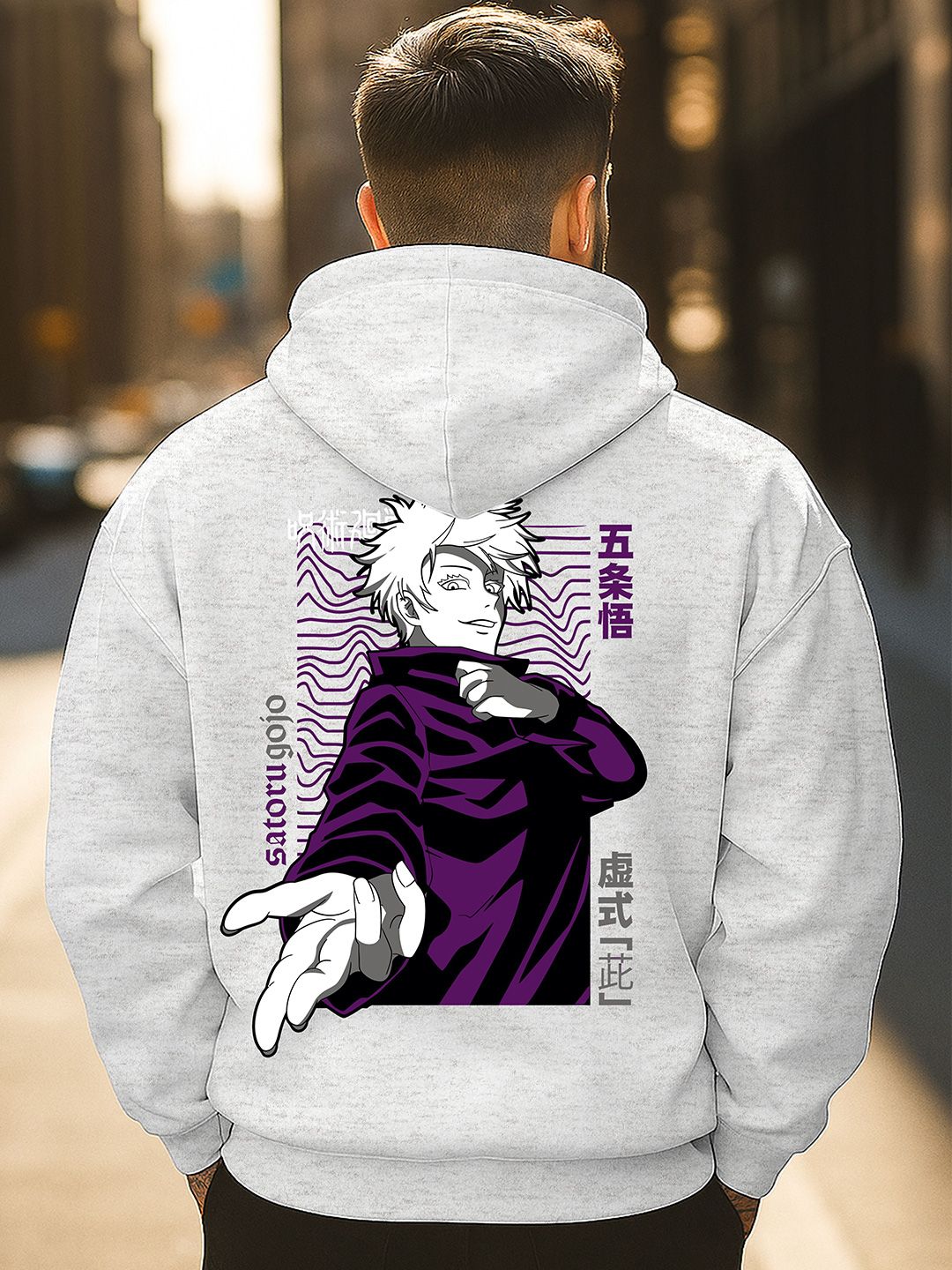 Triptee Men Gojo Satoru Anime Printed Hooded Neck Full Sleeve Sweatshirt-picture-25