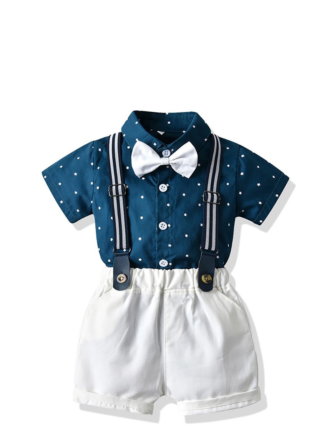JC SPARKLE Boys Printed Shirt With Shorts & Suspenders-image-27