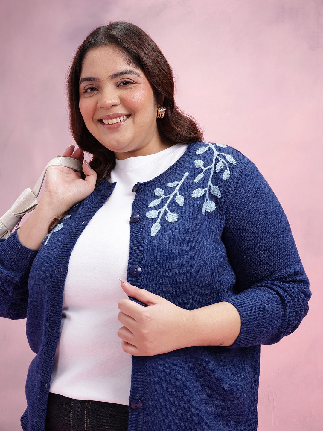 DressBerry Curve Floral Self Design Cardigan-picture-30
