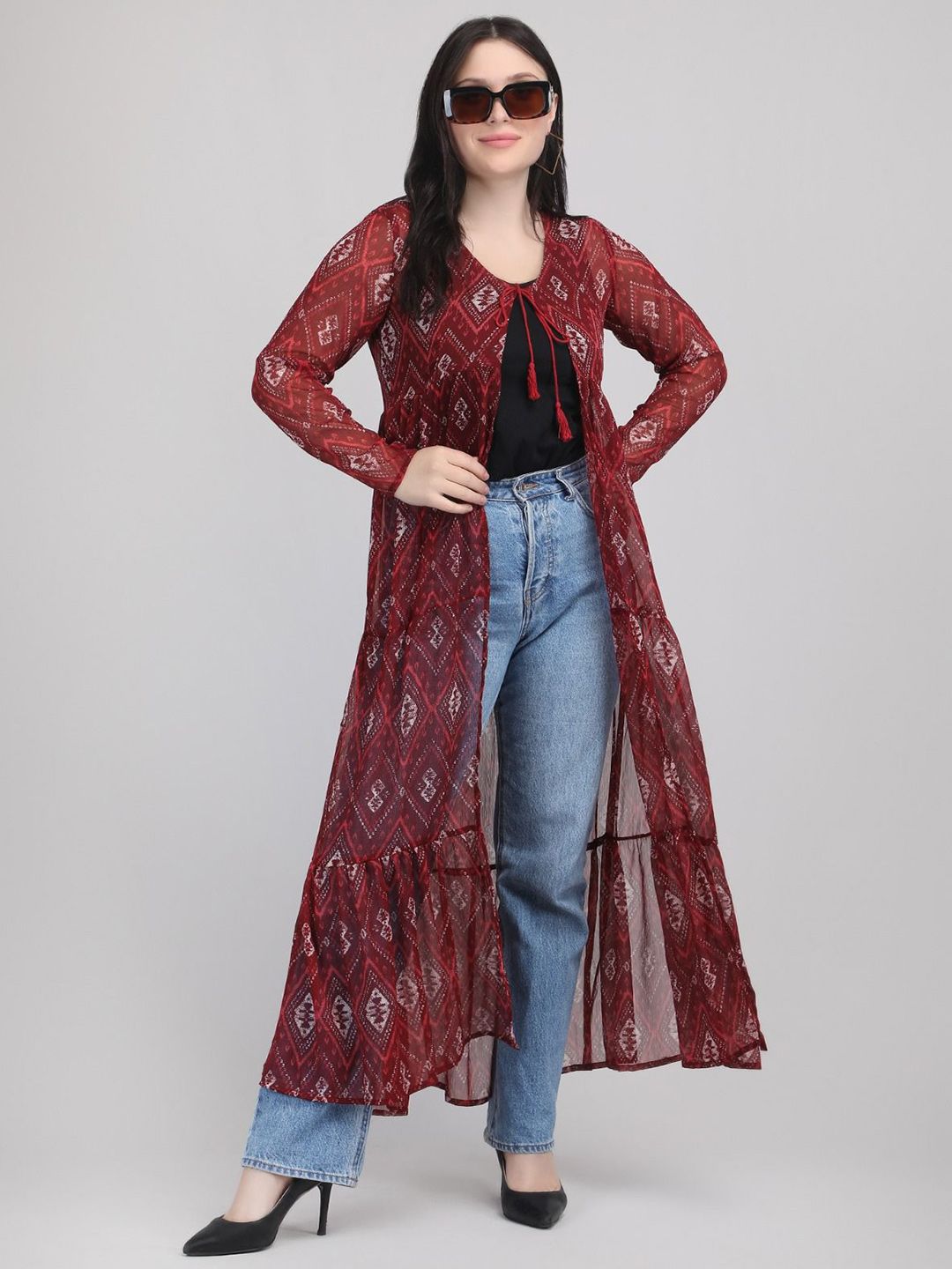 Dubai Collection Women Poly Chiffon Shrug-picture-44