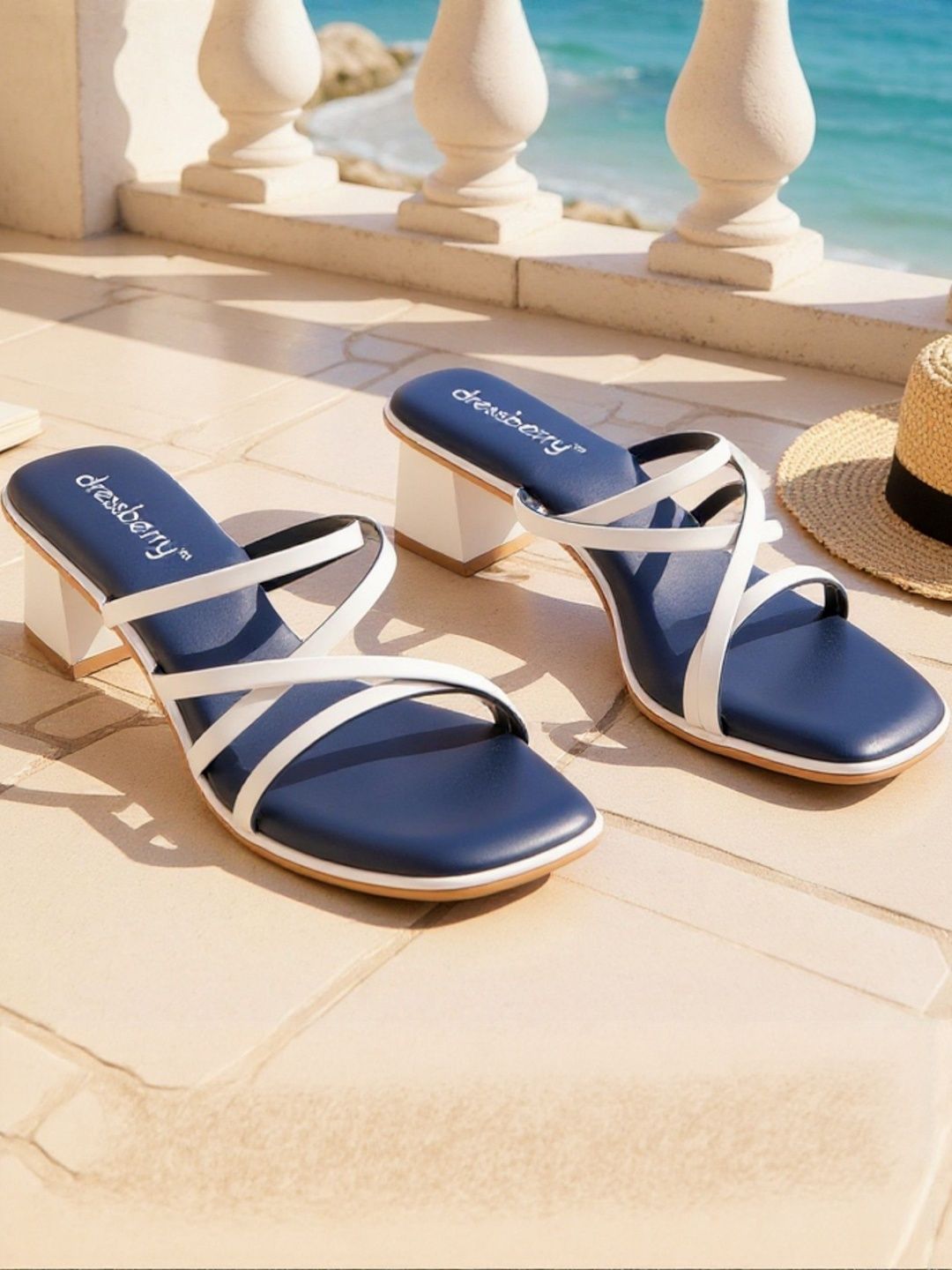 DressBerry Women Blue Block Sandals-picture-13