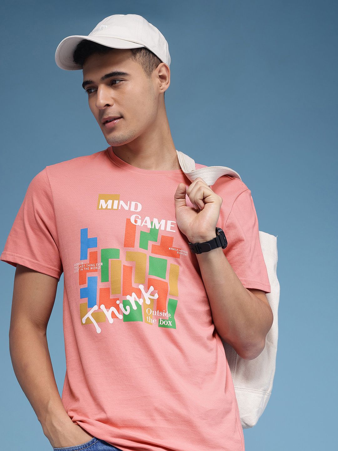 HERE&NOW Typography Printed Pure Cotton T-shirt-picture-23