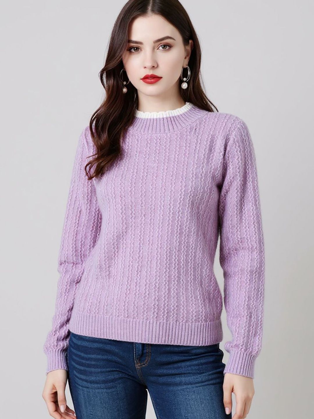 bebe Women Self Design Round Neck Long Sleeves Sweaters-picture-18