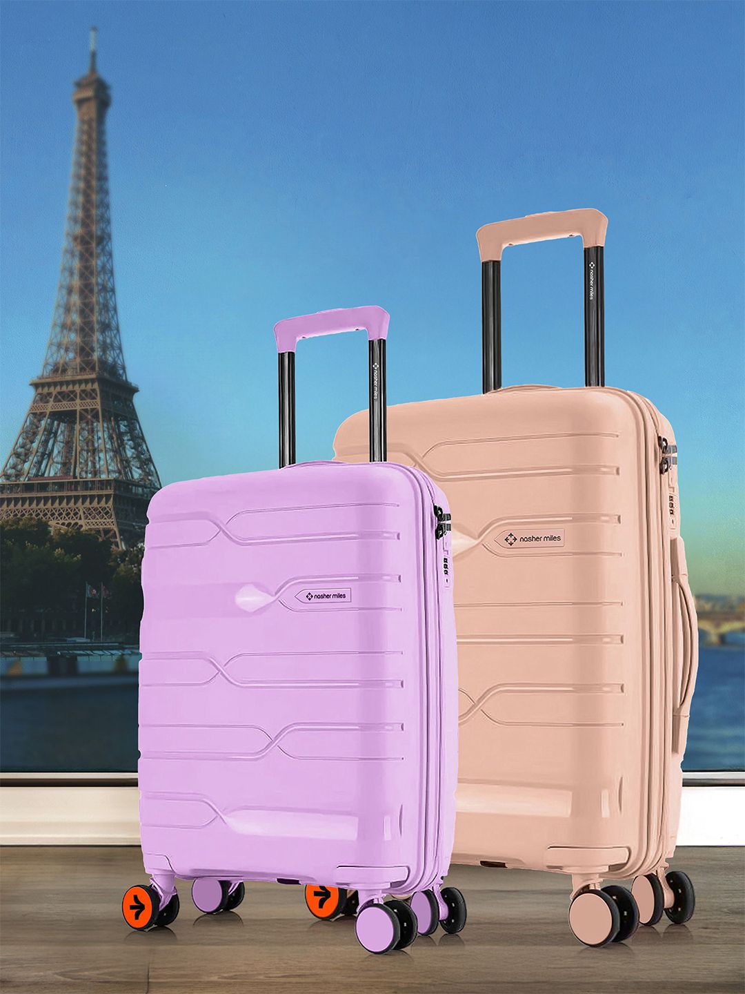 Nasher Miles Set of 2 Paris Hard-Sided Polypropylene Luggage Trolley Bags-picture-47