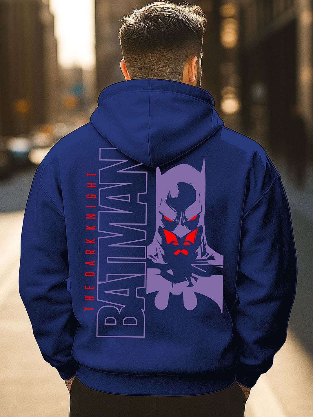 Triptee Men Batman Graphic Printed Hooded Long Sleeve Sweatshirt-picture-29