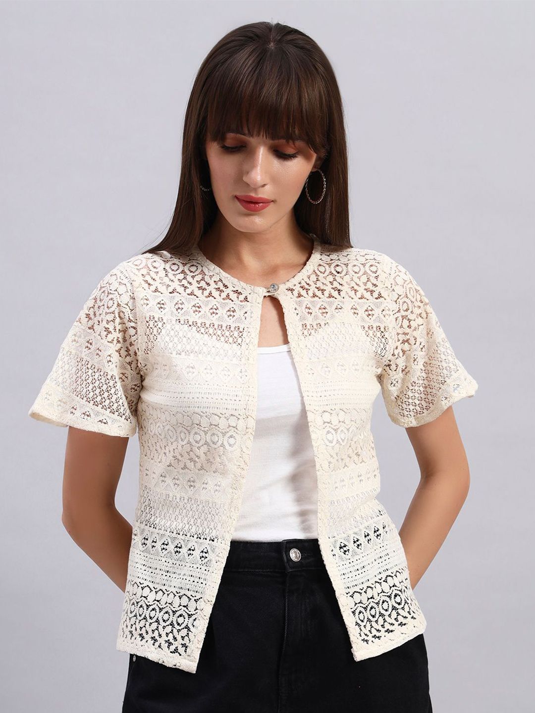 NATURE CRAFT Women Sheer Shrug-picture-38