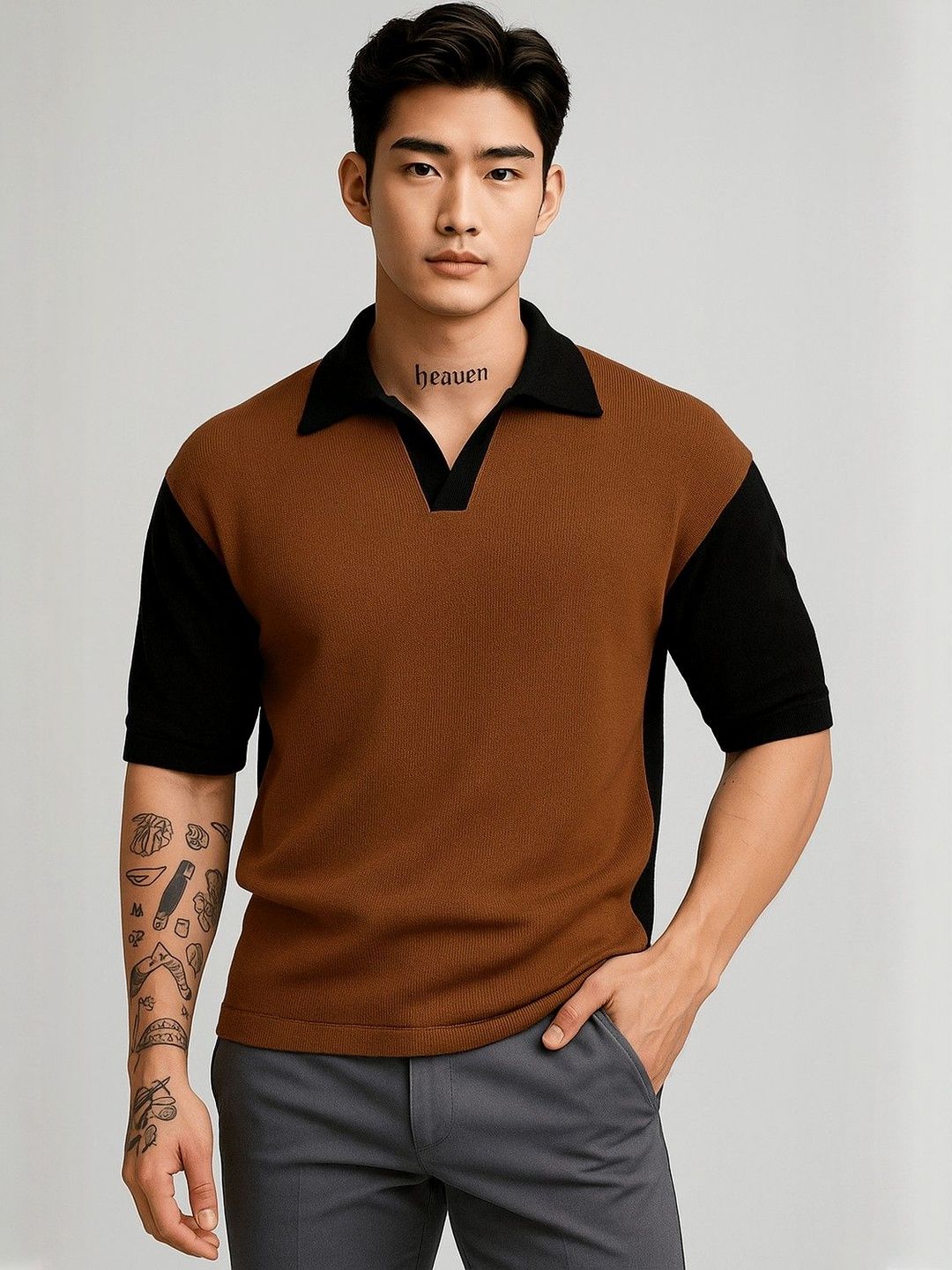 Moda Rapido Men Colourblocked Polo Collar T-shirt-picture-23