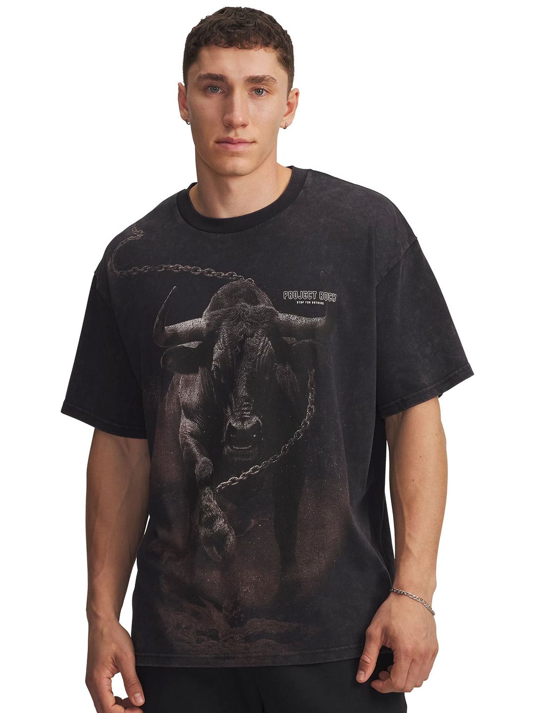 UNDER ARMOUR Men Project Rock Printed Relaxed Fit T-Shirt-image-36