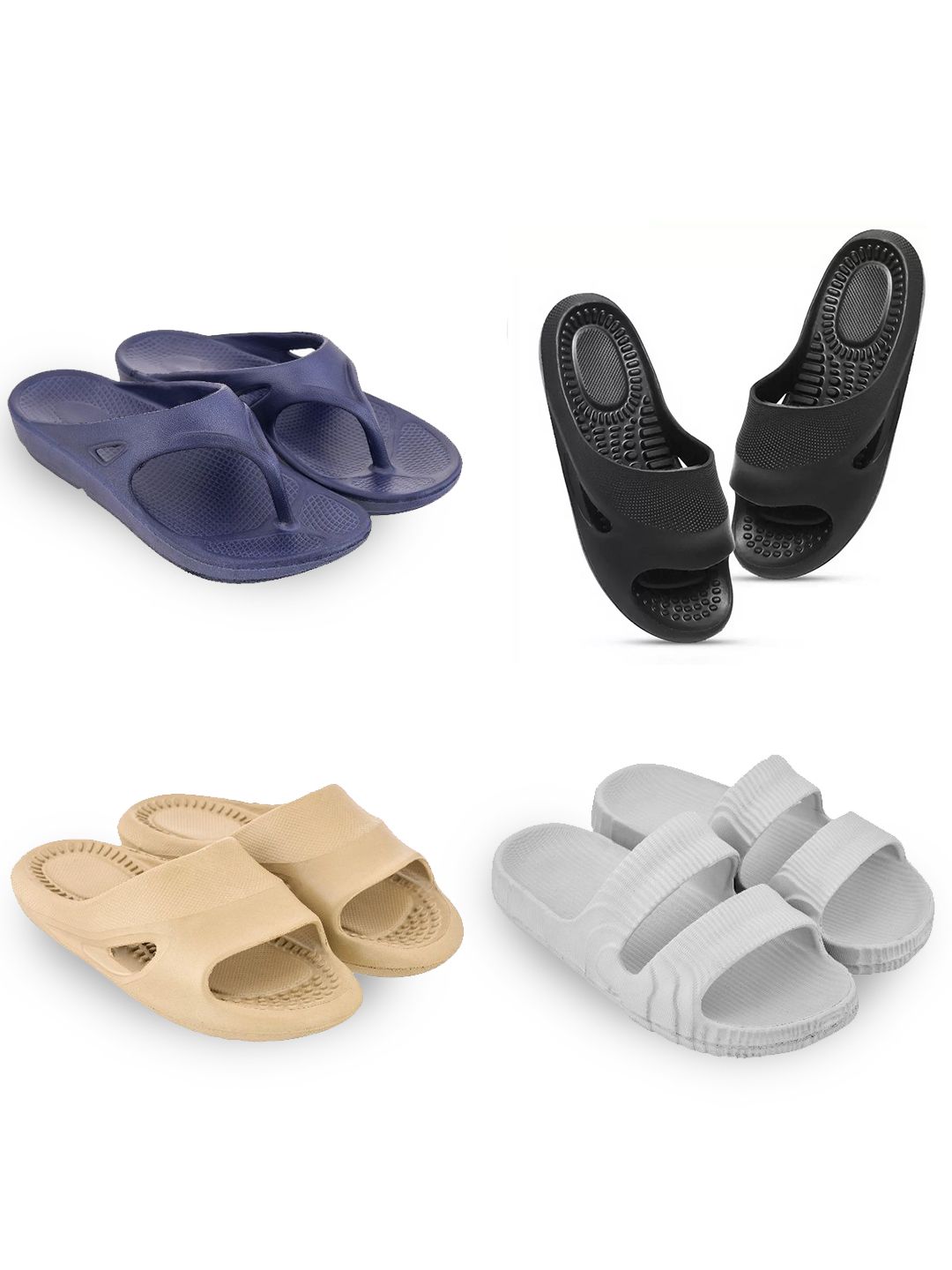 Feel alive Men Set of 4 Comfortable Lightweight Thong Flip-Flops-picture-33
