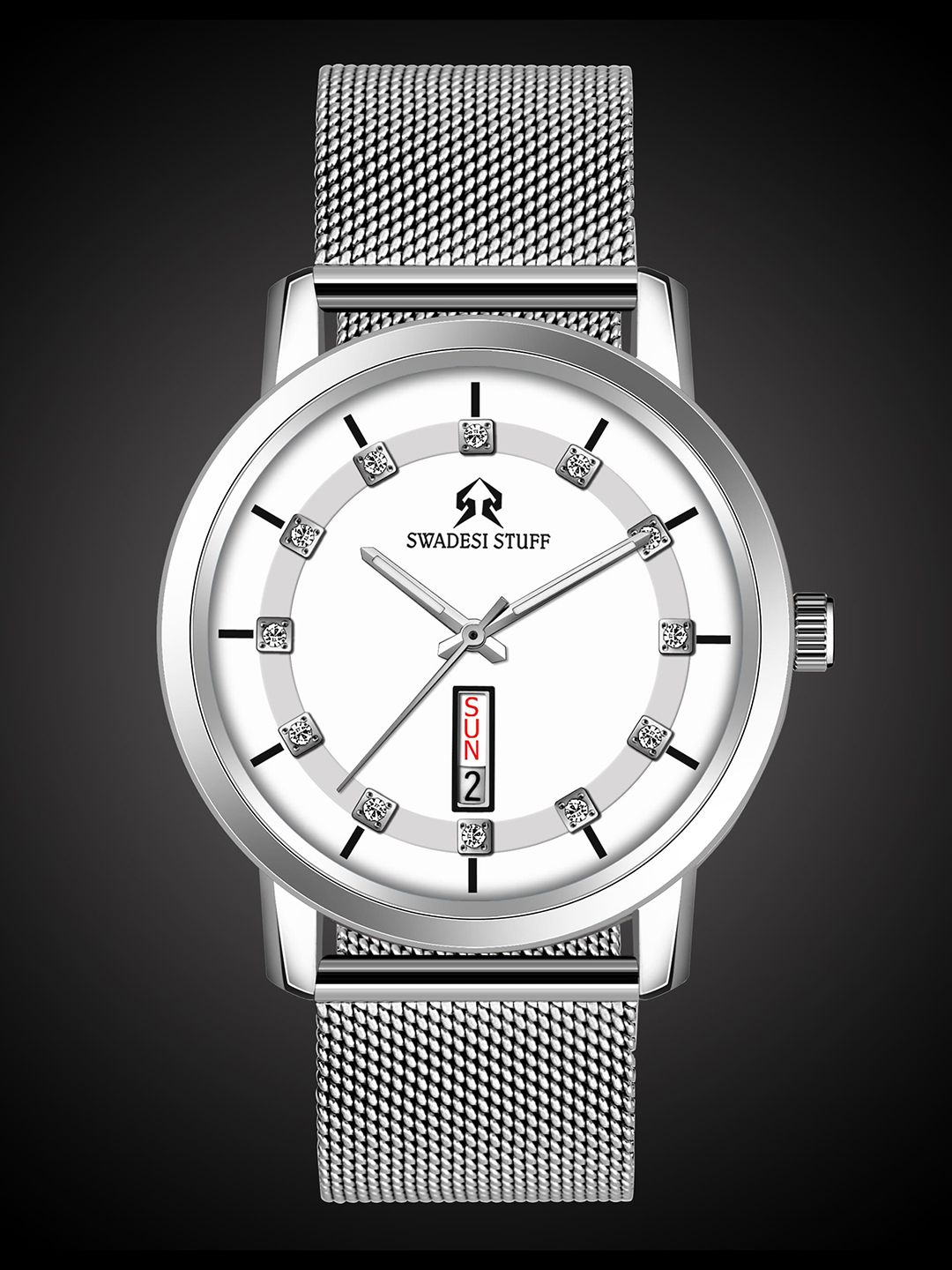 SWADESI STUFF Men Round Dial & Straps Analogue Watch SEFAR WHITE-picture-23