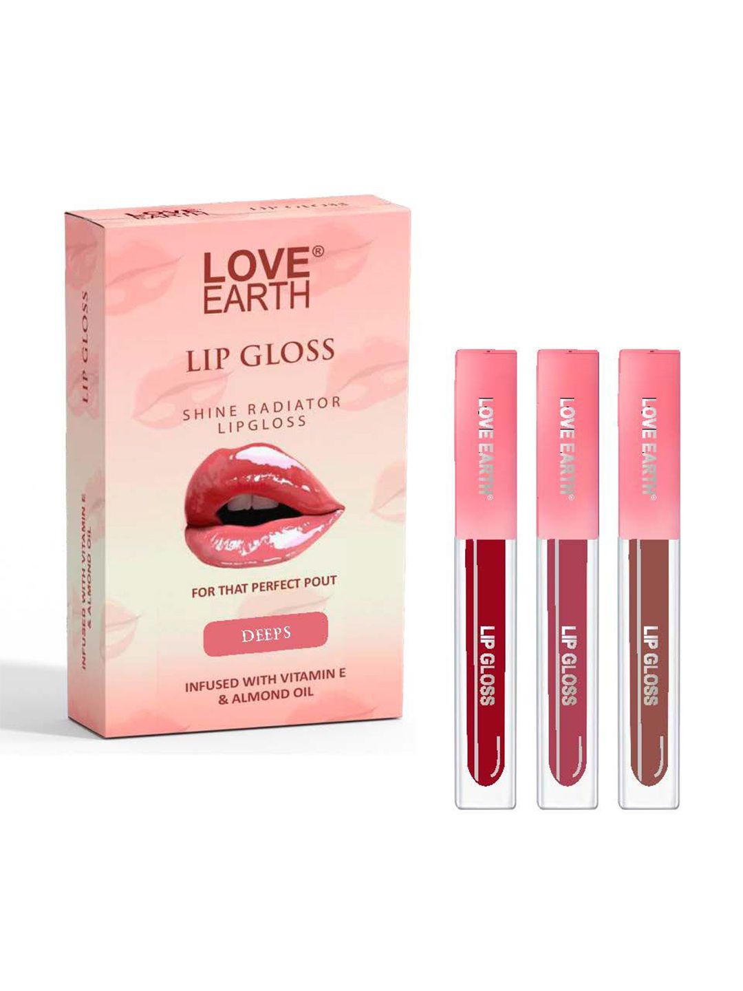 LOVE EARTH Set Of 3 Liquid Lip Gloss Enriched- 2 ml Each-Pink Power-Blow Up-Dreamy Night-picture-15